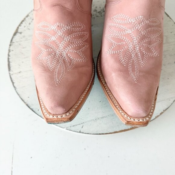 Lane Gallatin Womens Cowboy Boots 10 Pink Cowgirl Western Mid Calf Pointed Toe - Picture 6 of 11